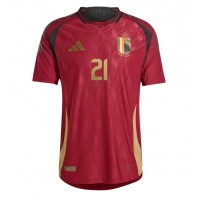 Camiseta Bélgica Timothy Castagne #21 Primera Equipación Replica Eurocopa 2024 mangas cortas